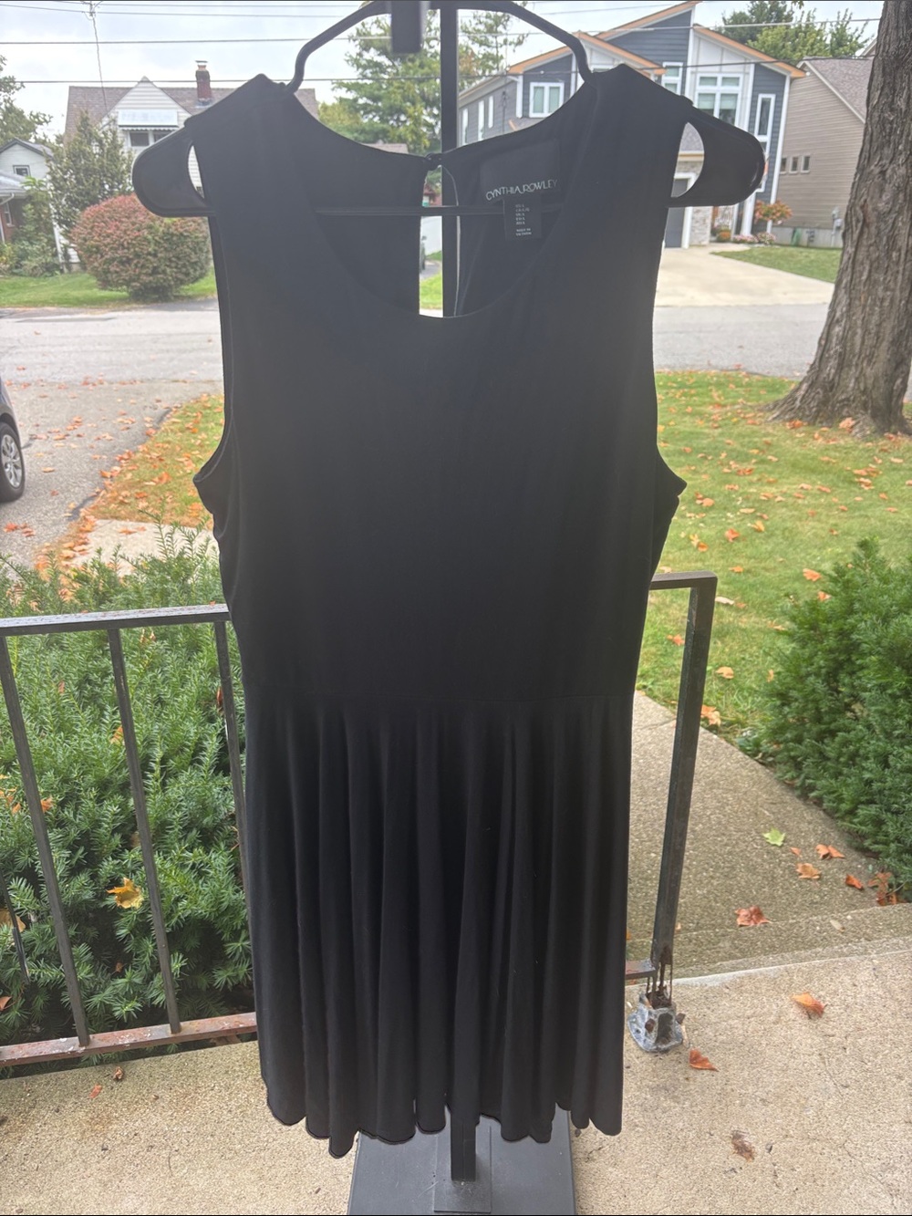Cynthia Rowley Black Sleeveless Skater Skirt Dress
